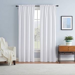 1pc 42"x63" Blackout Braxton Thermaback Window Curtain Panel - Eclipse in White